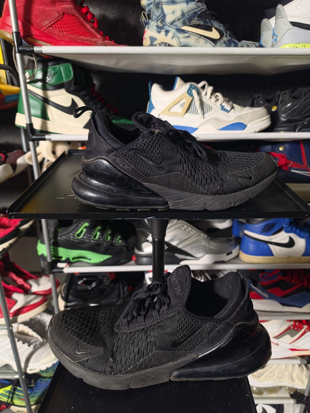🔥 Nike Air Max 270 All-Black Athletic Shoes Triple Black Men Size 10